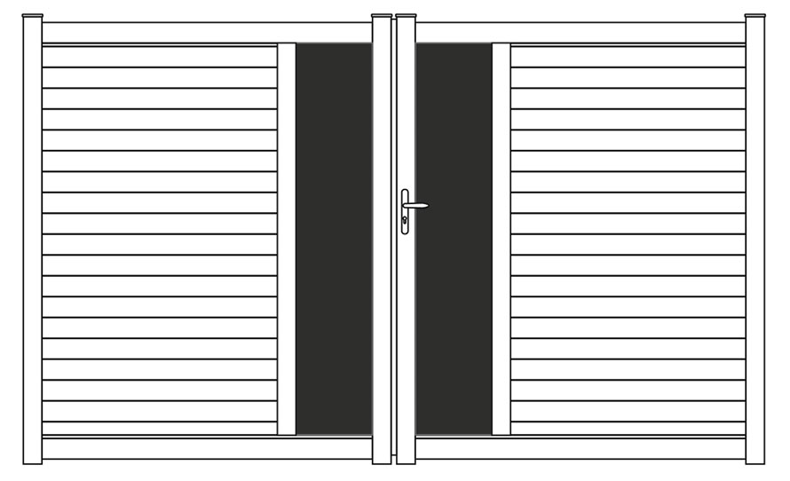 Emplacement du décor portail battant Fresk de chez Kostum