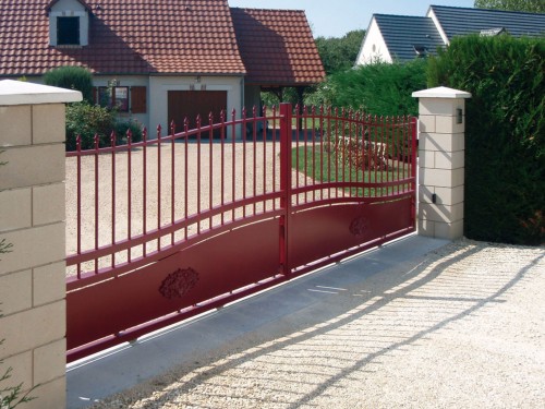 Achat Portail aluminium battant Elliant par kostum fabrication spéciale option rosaces et gouttes d'eau