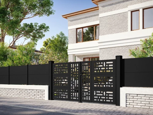 Achat  Portail coulissant aluminium Freya aluminium avec décors par Kostum