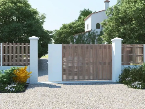 Achat Portail coulissant aluminium Thia tasseaux aluminium par Kostum