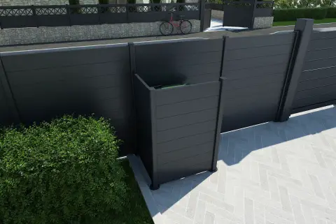 cache poubelle extérieur moderne