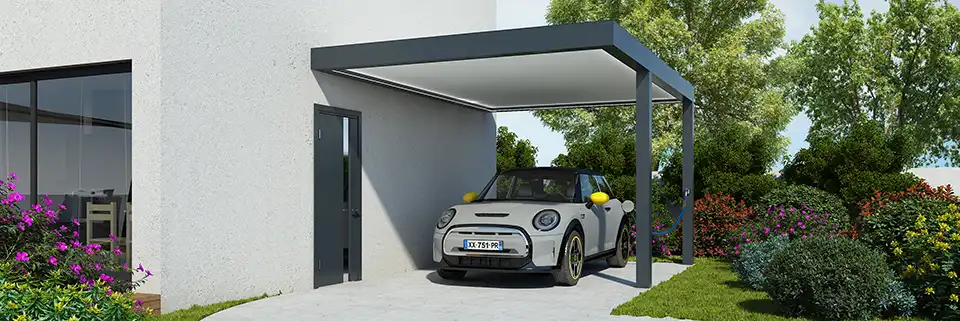 Carport adossé en aluminium Trevor Kostum