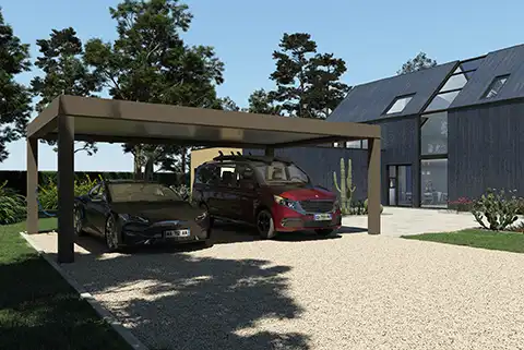 Carport autoportant en aluminium Conor Kostum