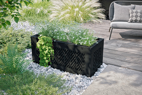 Habillage de jardinière en aluminium Louza Kostum