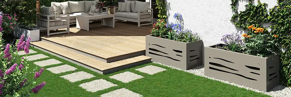 Habillage de jardinière en aluminium Kostum