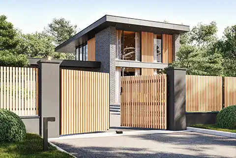 portail battant ajoure bois anian kostum red cedar