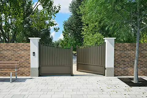 Portail battant plein en aluminium Audierne Kostum