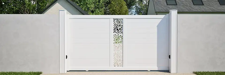 Portail coulissant avec décor en aluminium Maden Kostum