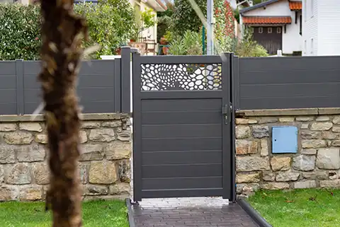 Portillon en aluminium avec décors Galet