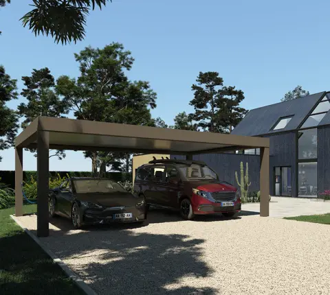 carport autoportant trevor accueillant deux véhicules