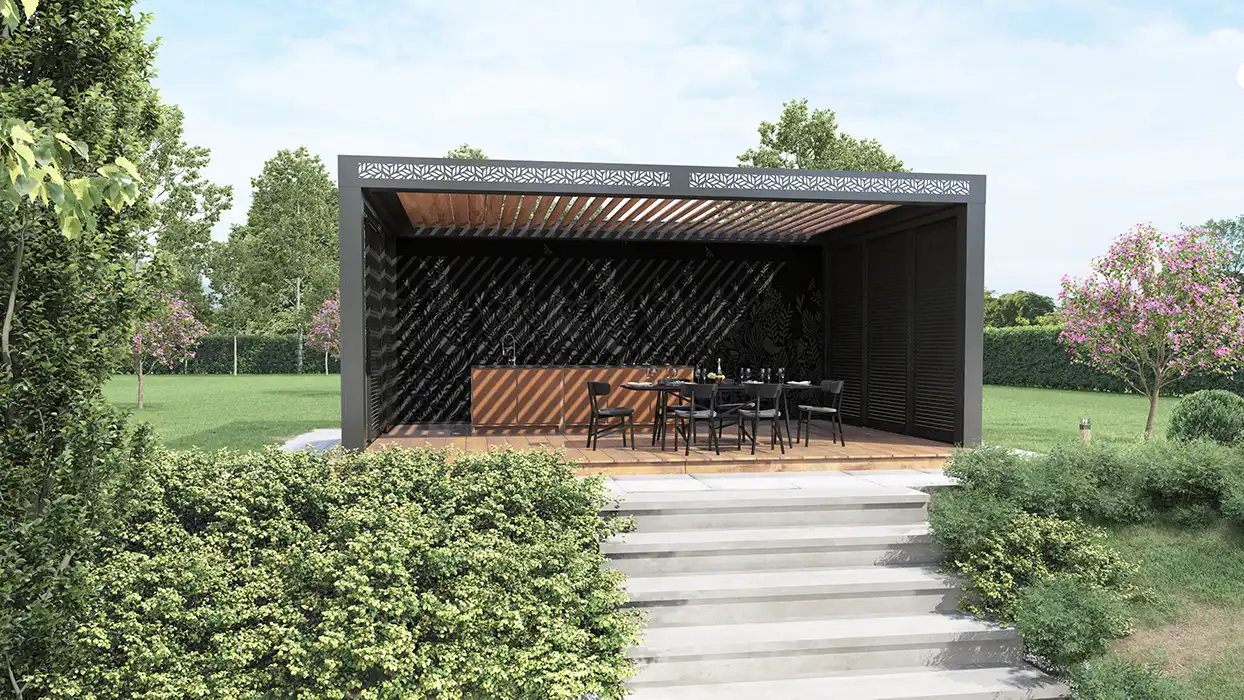 Cuisine sous pergola autoportante Poppy