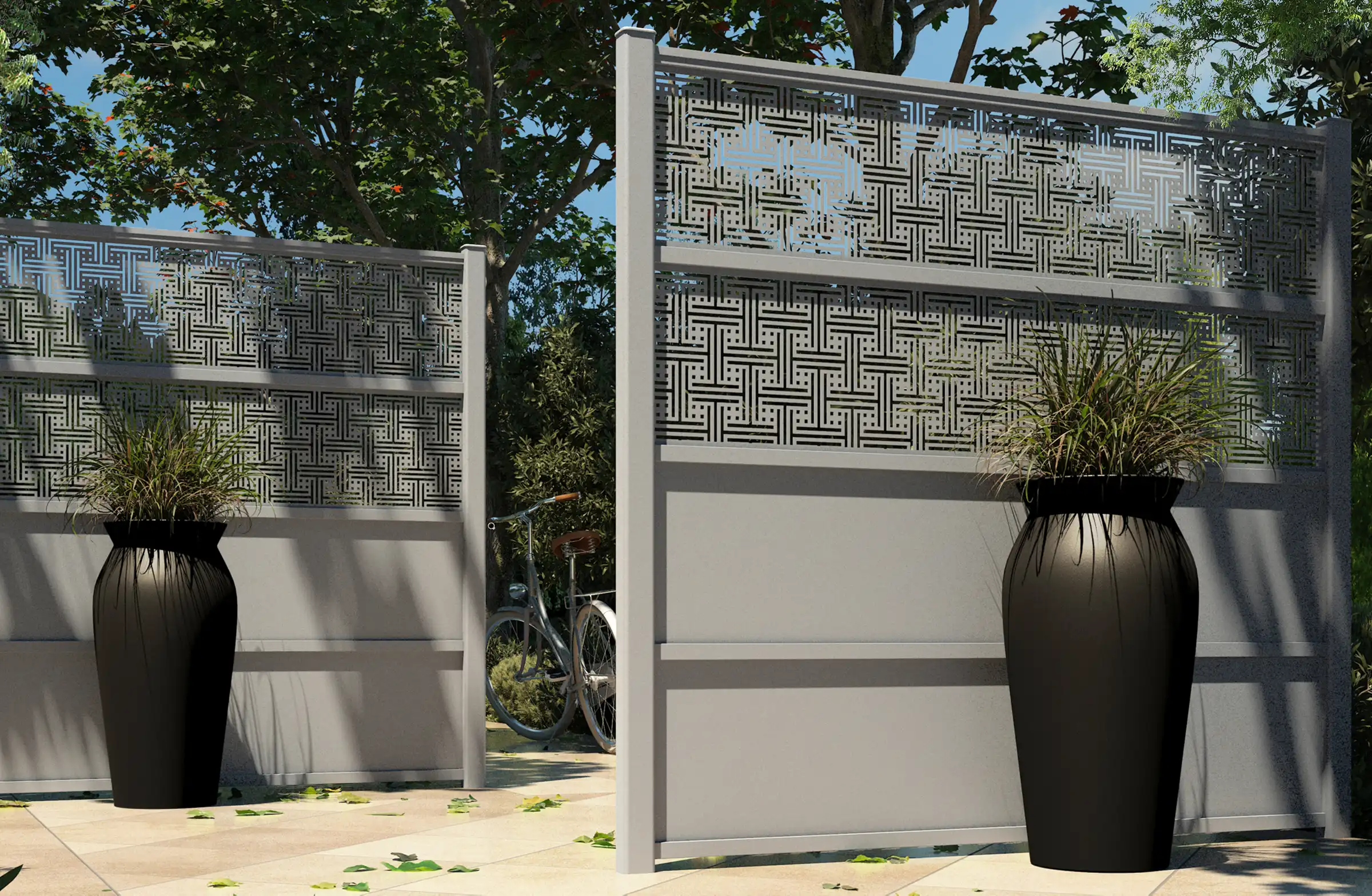 Claustra aluminium noir mat installation murale