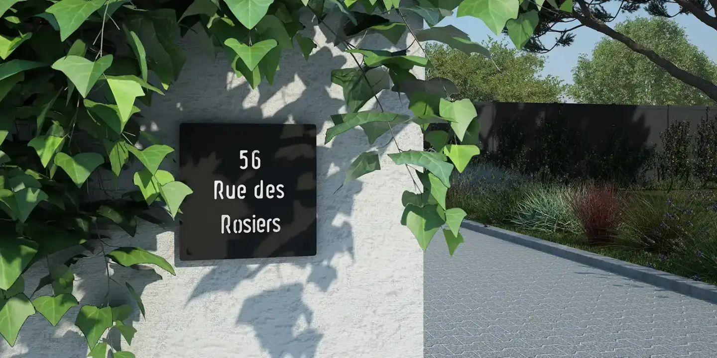 Plaques d'entrée et numéros de rue en aluminium