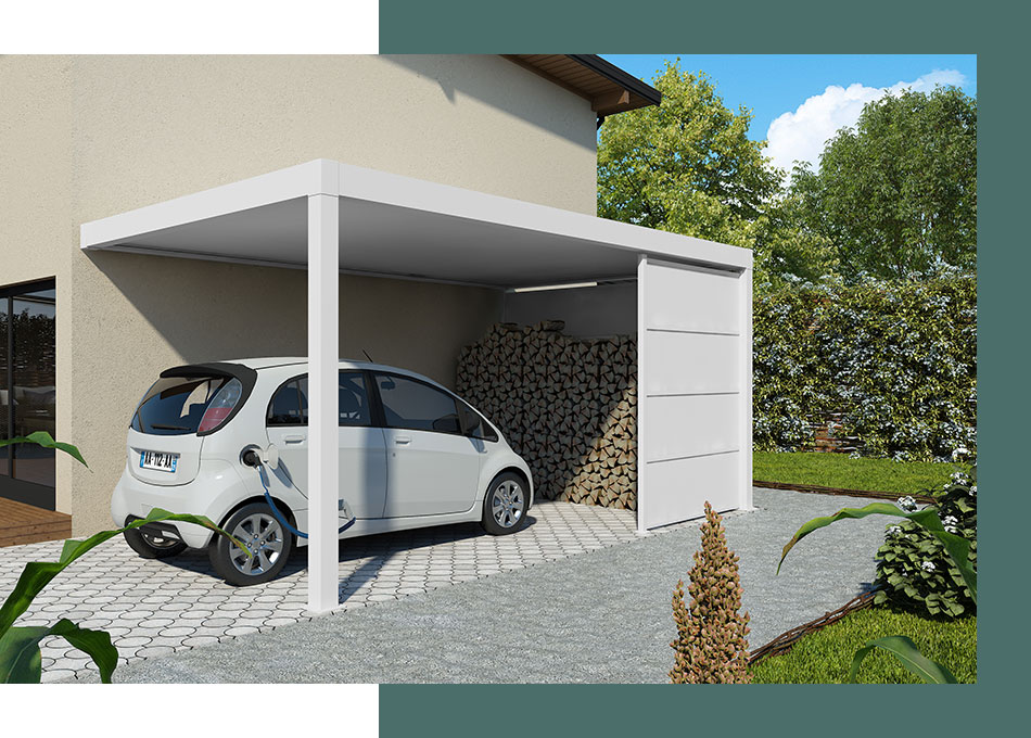 Carport en aluminium adossé Trevor par kostum Carport en aluminium adossé Trevor par kostum