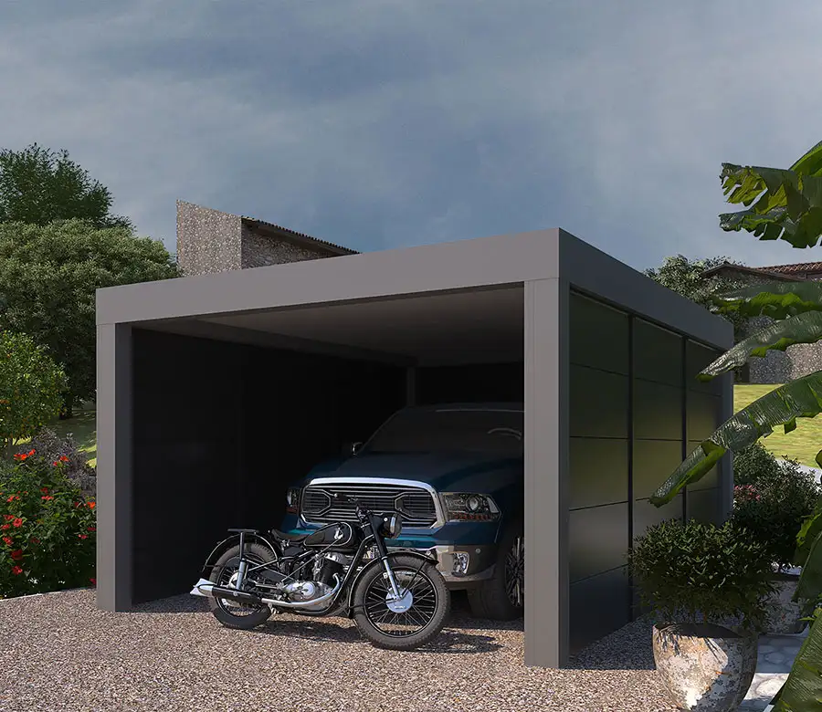 carport en aluminium indépendant fermé Conor Kostum carport en aluminium indépendant fermé Conor Kostum