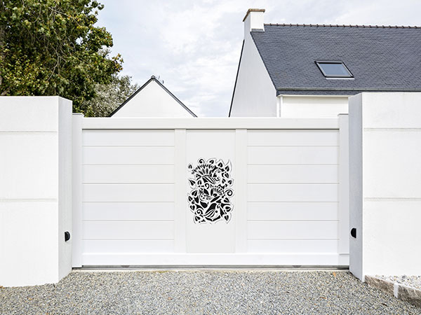 Portail aluminium blanc Kostum