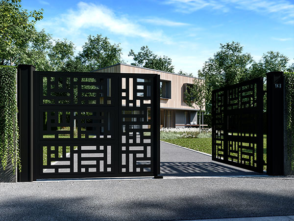Portail aluminium noir foncé Kostum
