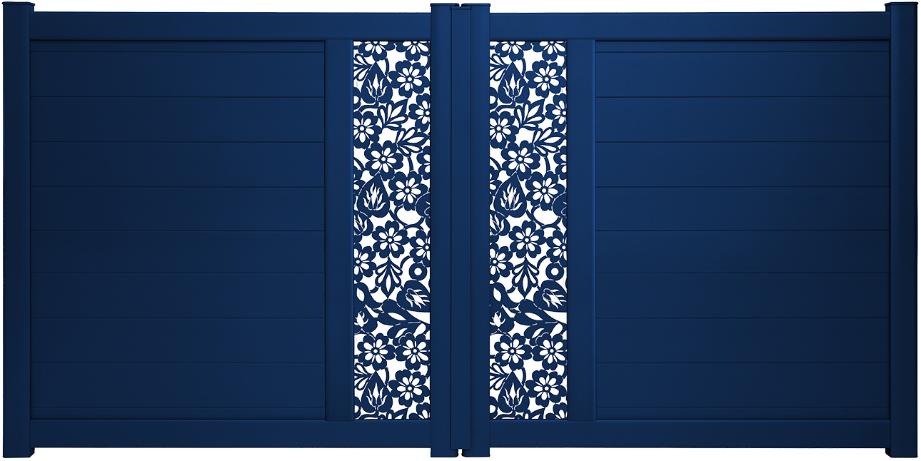 Portail aluminium bleu gentiane Kostum