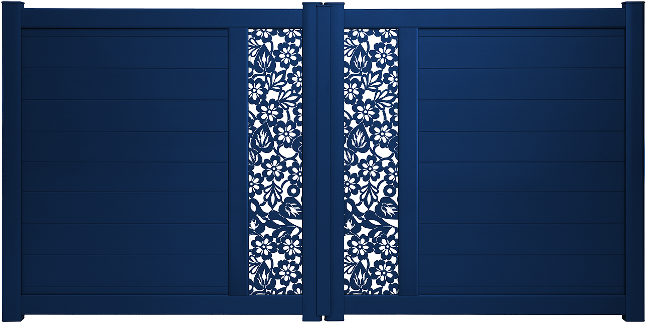 Portail aluminium bleu gentiane Kostum Portail aluminium bleu gentiane Kostum