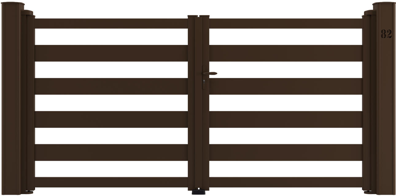 Portail aluminium Ral Brun terre Kostum