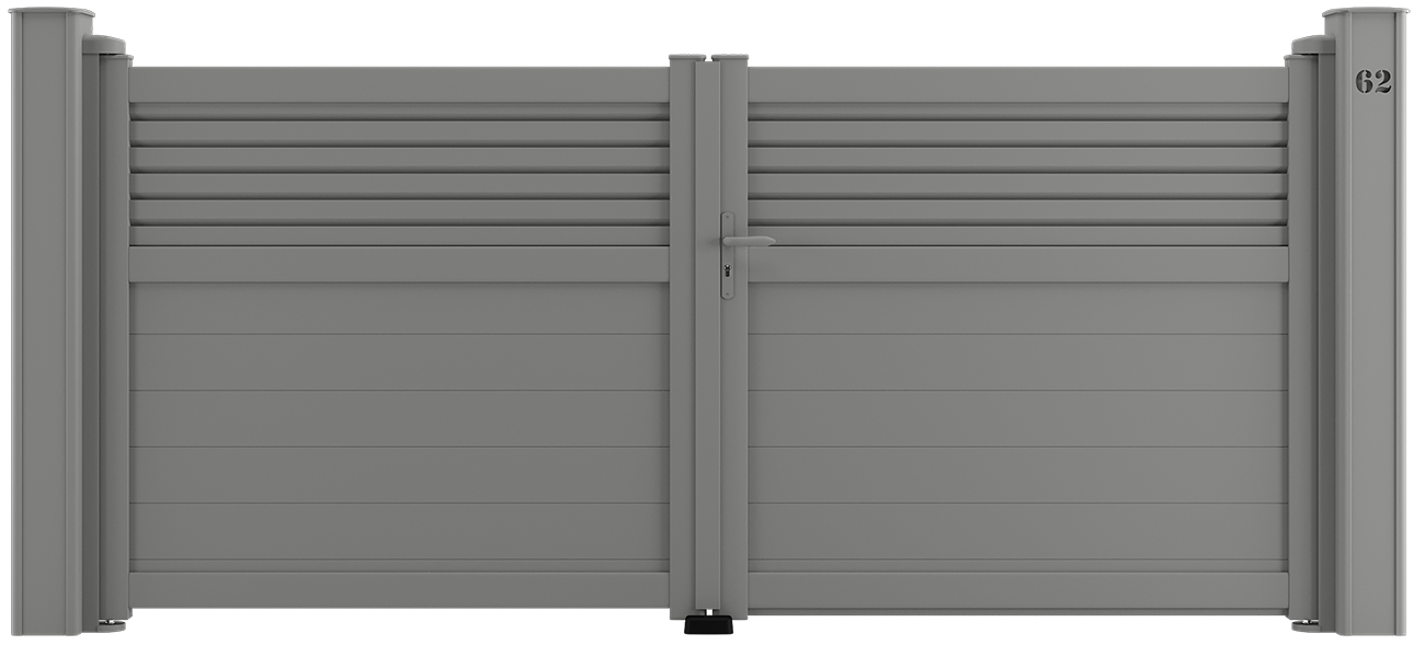 Portail aluminium Ral grège Kostum