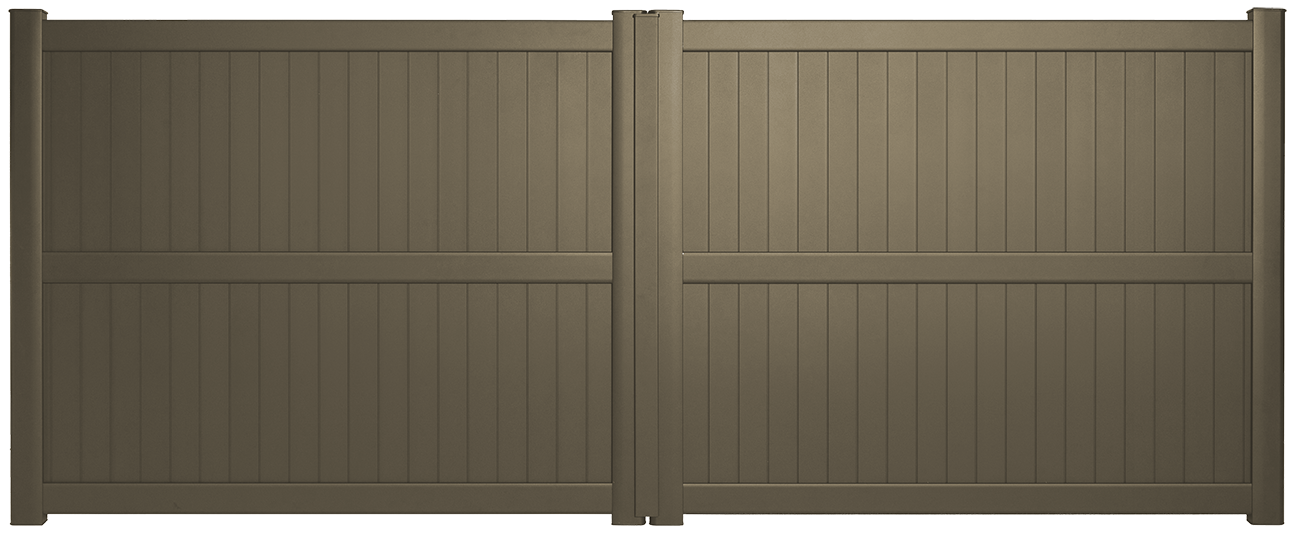 Portail aluminium gris beige Kostum