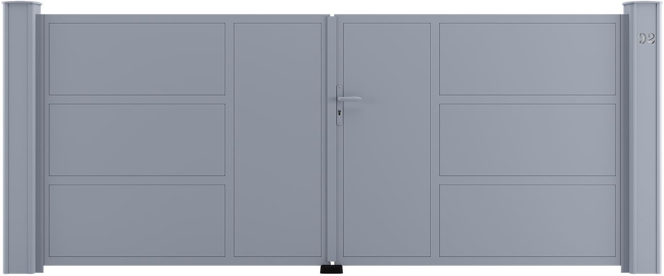 Portail aluminium Ral gris quartz Kostum