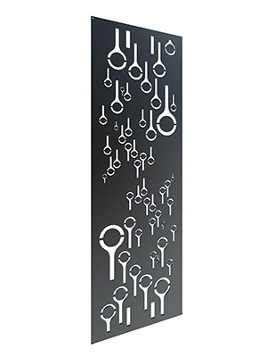 Découpe laser aluminium Picto par Kostum Découpe laser aluminium Picto par Kostum