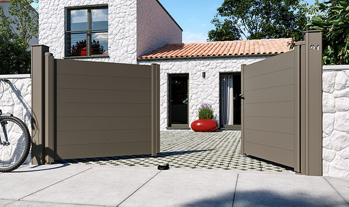 Le portail battant plein aluminium Tal par Kostum Le portail battant plein aluminium Tal par Kostum