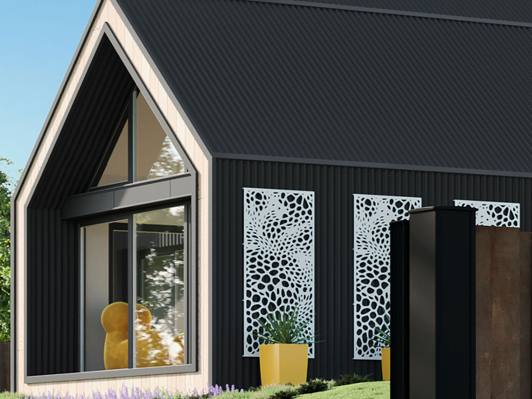 Habillage de façade en aluminium avec découpe laser kostum Habillage de façade en aluminium avec découpe laser kostum
