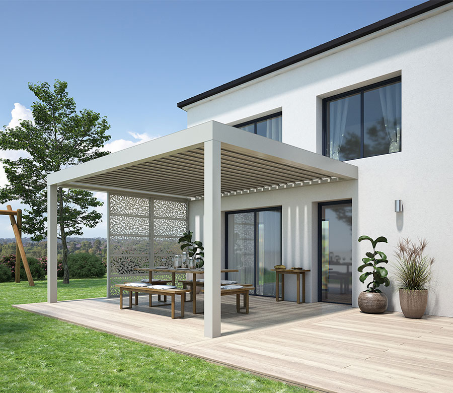 pergolas aluminium toit bioclimatique avec lames pour fermetures Poppy Kostum pergolas aluminium toit bioclimatique avec lames pour fermetures Poppy Kostum