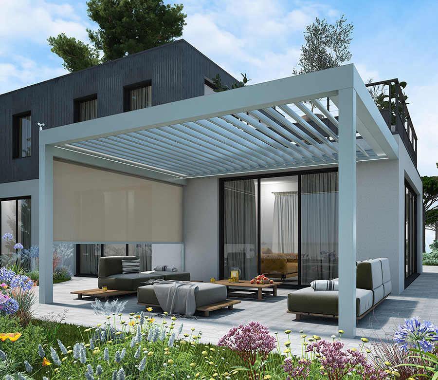 pergolas aluminium adossé toit bioclimatique Lily Kostum pergolas aluminium adossé toit bioclimatique Lily Kostum