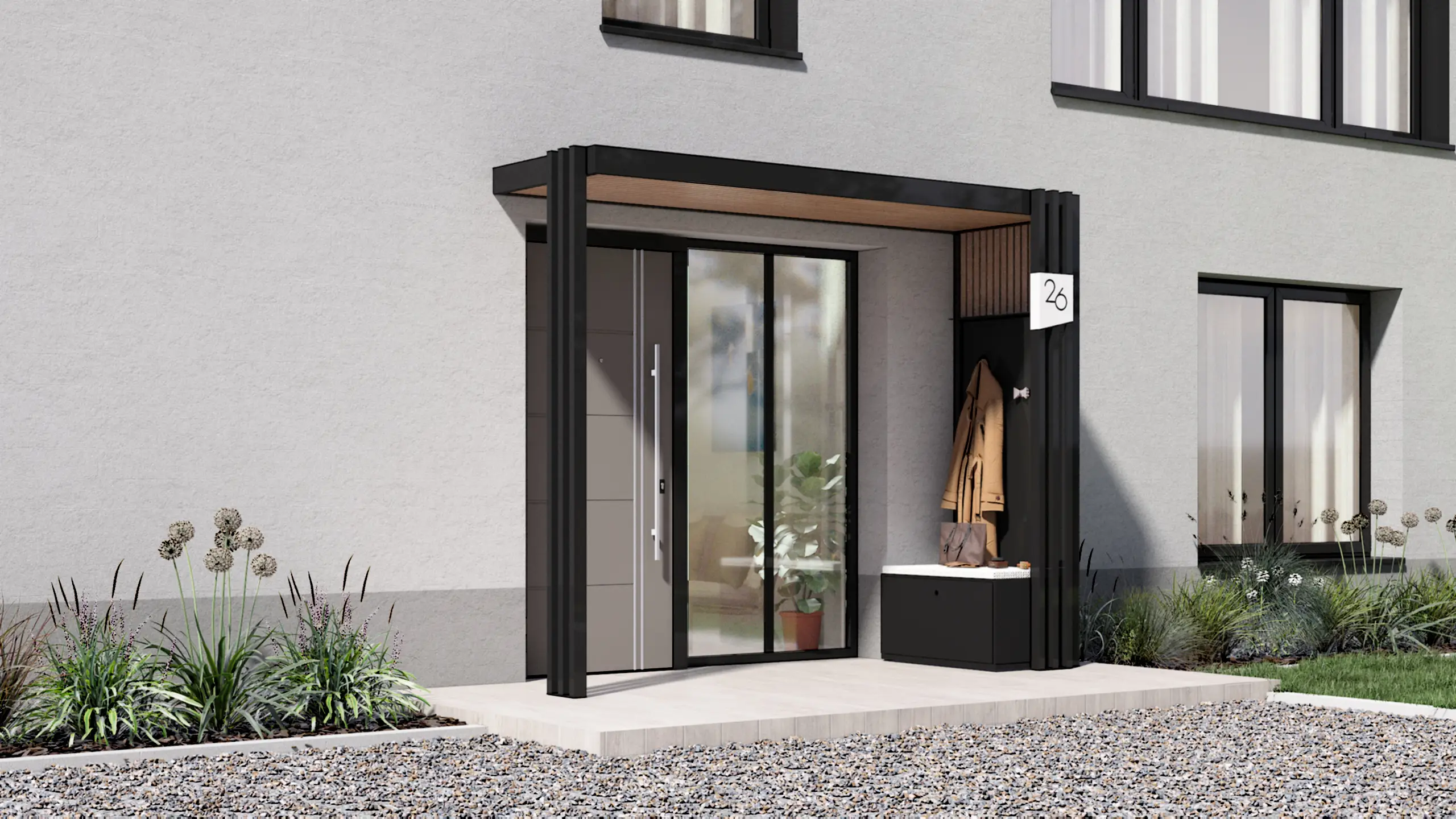 Porche d'entrée en aluminium par kostum