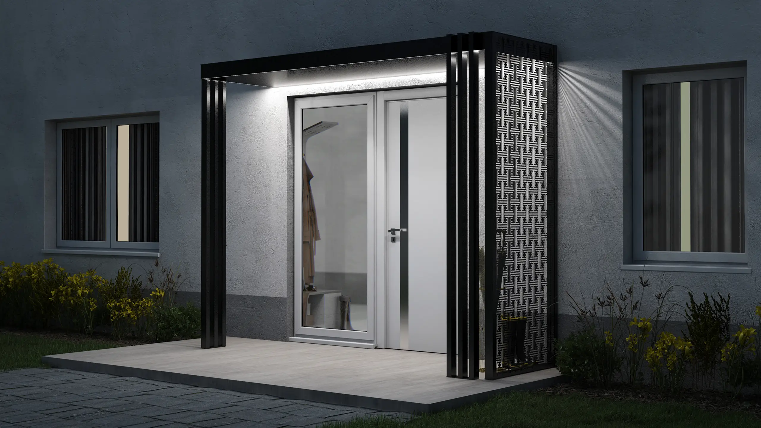 Porche d'entrée en aluminium par kostum